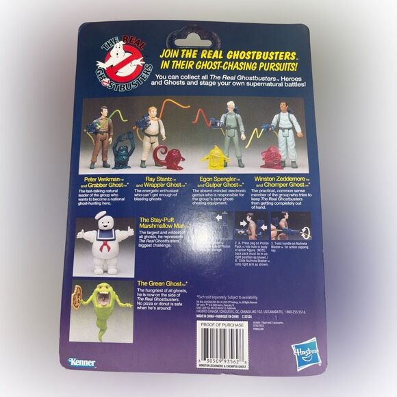 Nwt The Real Ghostbusters Action Figure Set Winston zeddemore and chomper ghost - Picture 2 of 2